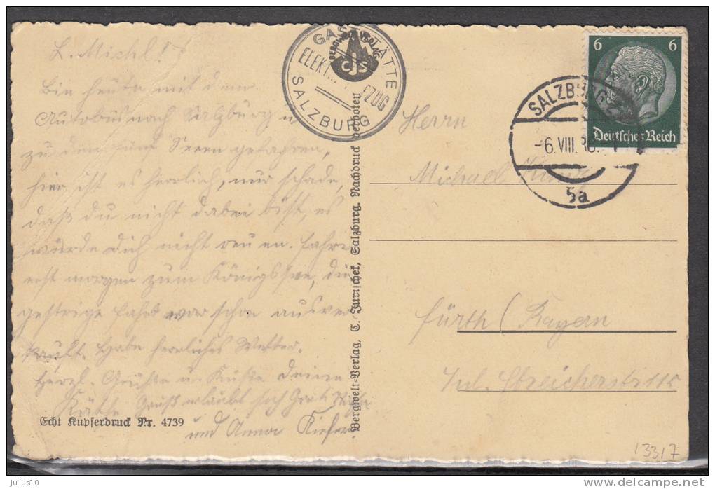 GERMANY 1938 Salzburg Tennengebirge Und Pass-Lues Used #13317 - Freilassing