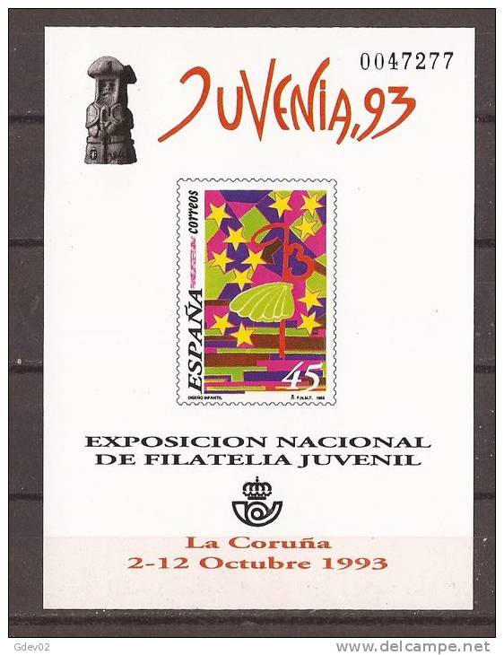 ESPO30-B012TBH..España .Spain   Espagne.PRUEBA OFICIAL 30 .La Coruña.JUVENIA 93.1993.(Ed PO 30). LUJO - Blocks & Sheetlets & Panes