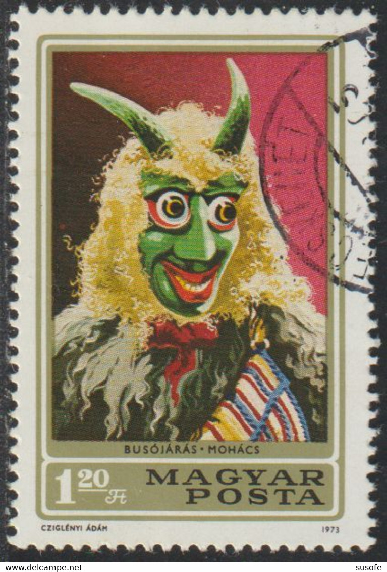 Hungria 1973 Scott 2214 Sello * Carnaval Mascaras Michel 2841A Yvert 2295 Magyar Posta Magyarorszag Hungary Stamps Timbr - Autres & Non Classés