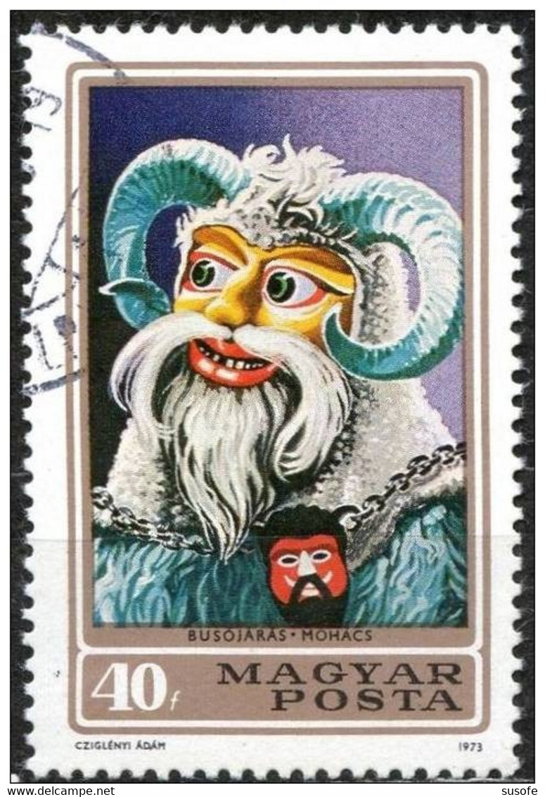 Hungria 1973 Scott 2211 Sello * Carnaval Mascaras Michel 2838A Yvert 2292 Magyar Posta Magyarorszag Hungary Stamps - Nuovi