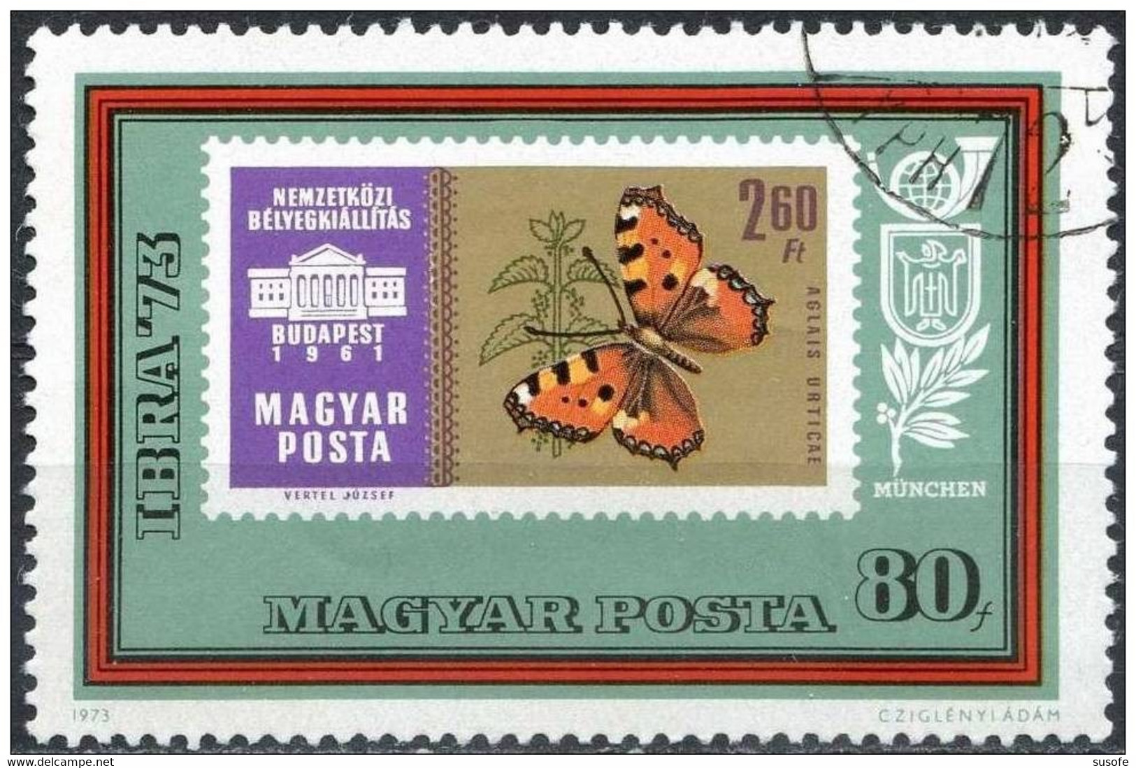 Hungria 1973 Scott 2223 Sello * Expo IBRA Dia Sello Mariposa Butterflie Michel 2867A Yvert 2303 Magyar Posta Hungary - Nuovi