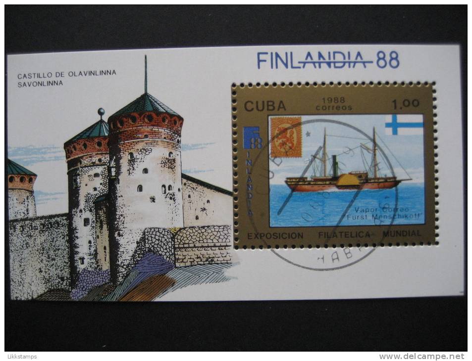 CUBA  1988    "FINLANDIA  ´88"  STAMP  EXHIBITION    MINIATURE  SHEET - Other & Unclassified