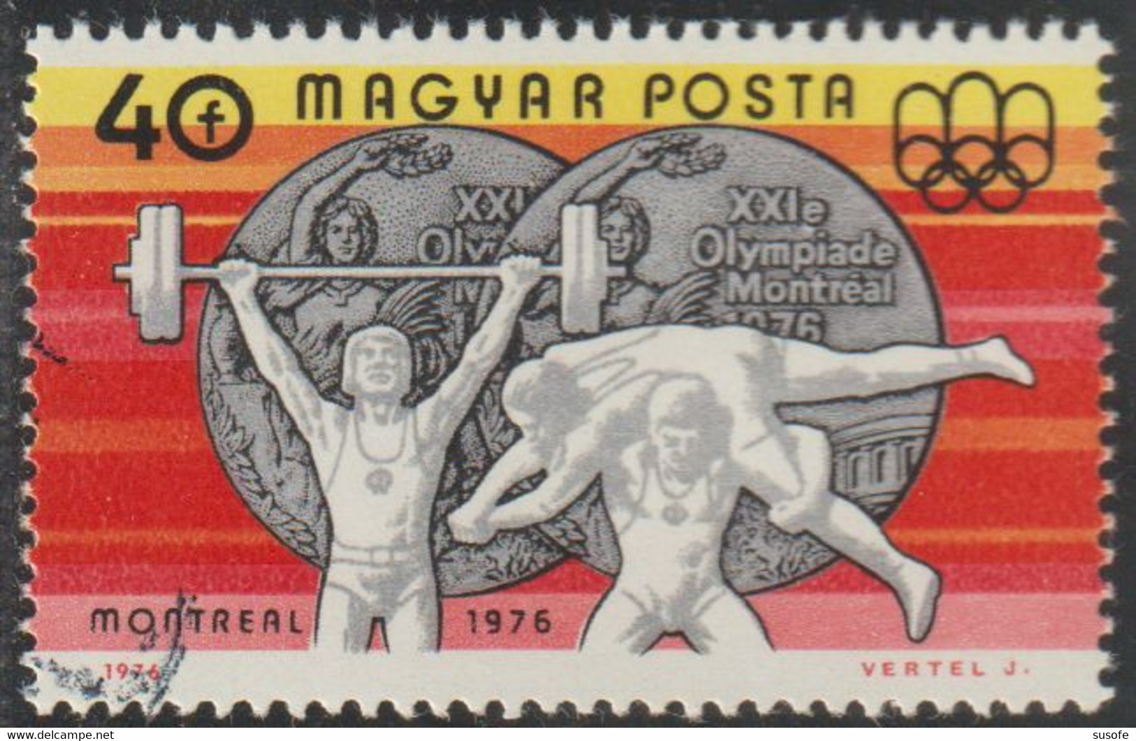 Hungria 1976 Scott 2451 Sello * Deportes Sports Olimpic Games Montreal Medallas Halterofilia JJOO Michel 3164A Yv. 2531 - Neufs