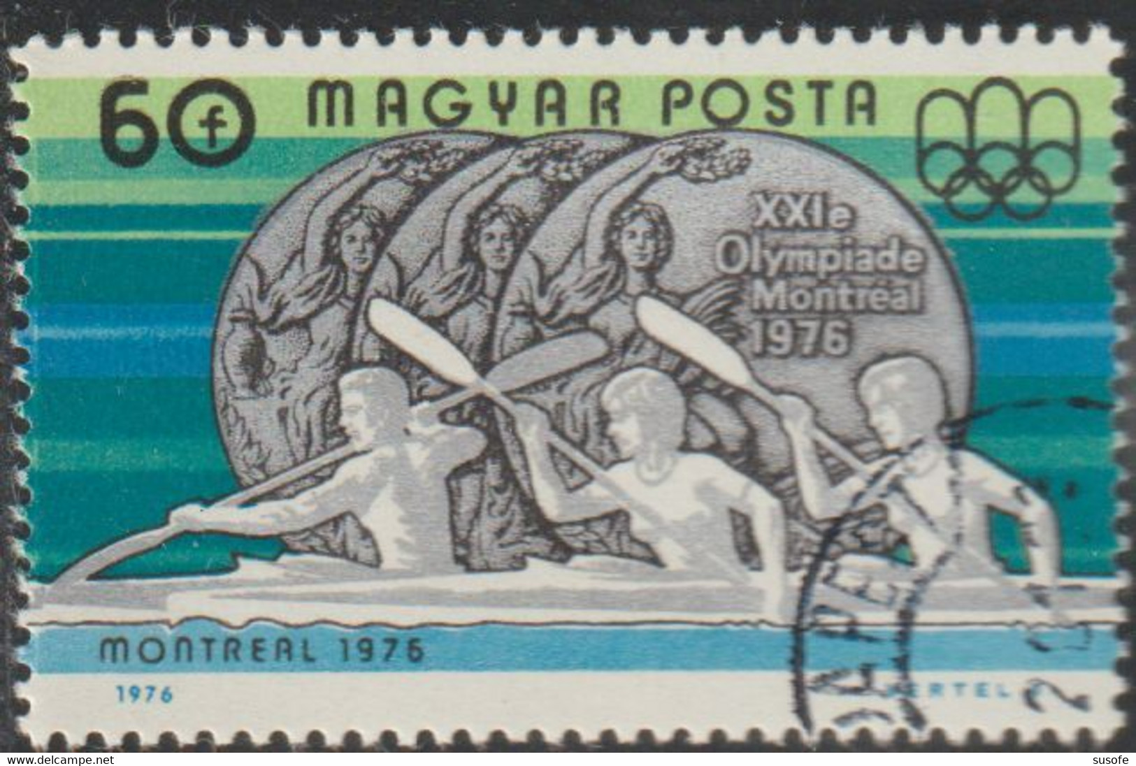Hungria 1976 Scott 2452 Sello * Deportes Sports Olimpic Games Montreal Medallas Remo JJOO Michel 3165A Yvert 2532 Magyar - Unused Stamps