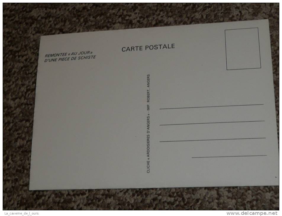 Lot CPM, Cartes Postales, Maine-et-Loire 49, Ardoisières d'Angers, Forage mine, sciage rondissage, fendeur animées