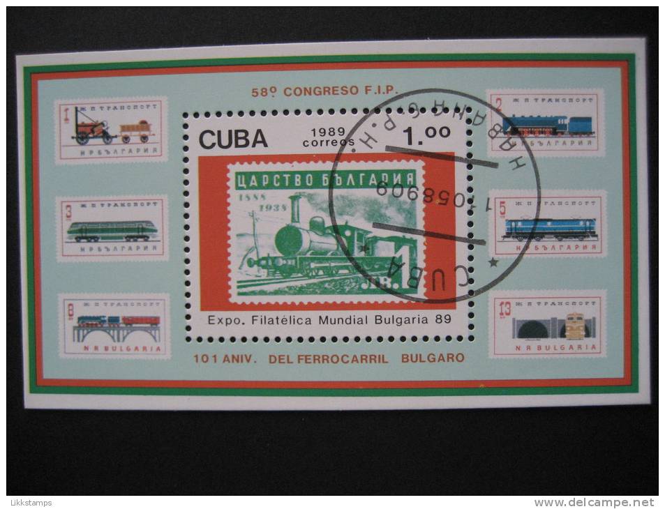 CUBA  1989    "BULGARIA  ´89"   STAMP  EXHIBITION    MINIATURE  SHEET - Other & Unclassified