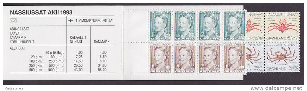 Greenland 1993 MH-MiNr. 3 Königin Queen Margrethe & Krabben (Cz. Slania) Markenheftchen Booklet (2 Scans) MNH** - Postzegelboekjes