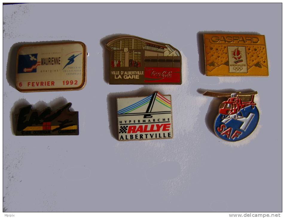 Lot De 16 Pin´s Jeux Olympiques JO Albertville 1992 Coca Cola Gaspard SAF Candia Brother Police Nationale Stade Puzzle - Olympic Games