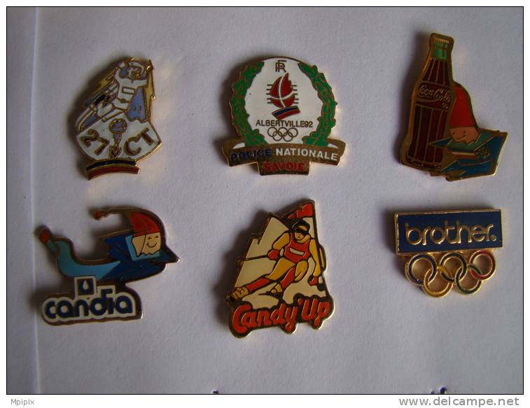 Lot De 16 Pin´s Jeux Olympiques JO Albertville 1992 Coca Cola Gaspard SAF Candia Brother Police Nationale Stade Puzzle - Olympische Spiele