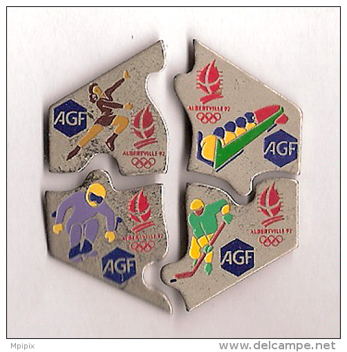 Lot De 16 Pin´s Jeux Olympiques JO Albertville 1992 Coca Cola Gaspard SAF Candia Brother Police Nationale Stade Puzzle - Olympic Games