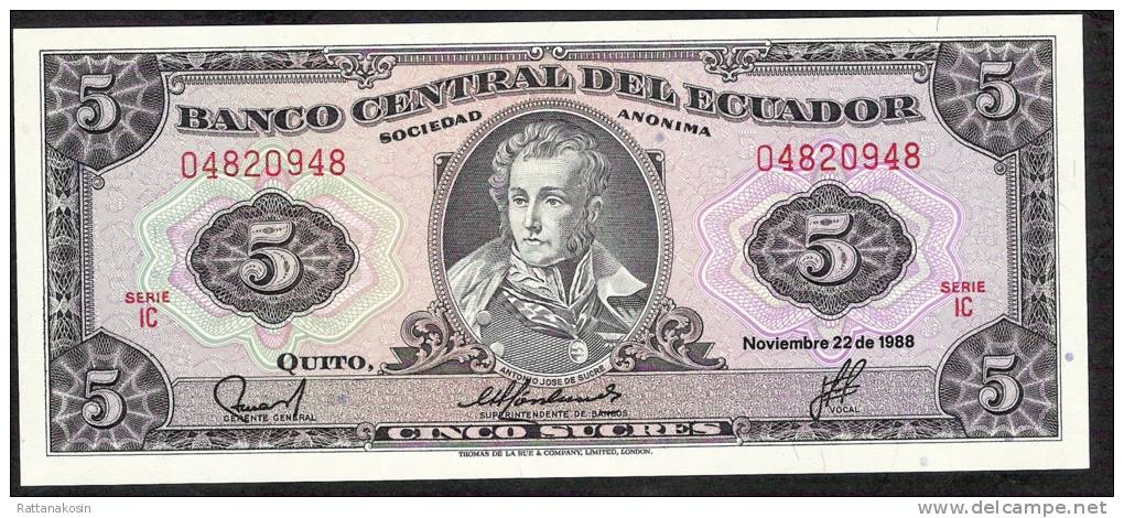 ECUADOR   P113d   5  SUCRES   22.11.1988  #IC   UNC. - Equateur