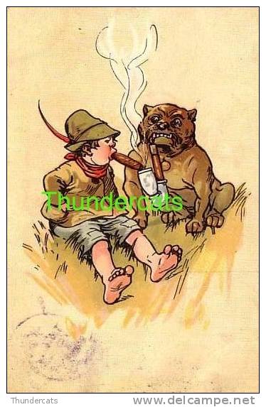 CPA  ILLUSTRATEUR DESSIN H. CH. VIENNE GARCON &amp; CHIEN ** ARTIST SIGNED DRAWN CARD BOY &amp; DOG ** BULLDOG BOULEDOGU - Vienne