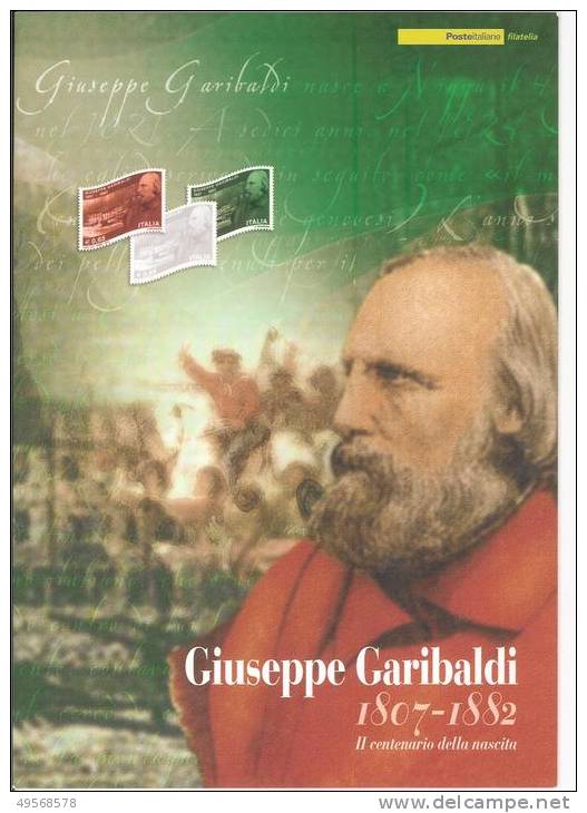 Folder Filatelico 2007 - G.Garibaldi  II° Centenario Della Nascita - - Presentation Packs