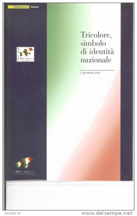 Folder Filatelico Italia 2011 - 150° U. D'I. Tricolore,simbollo Dell'Identità Nazionale - - Pochettes