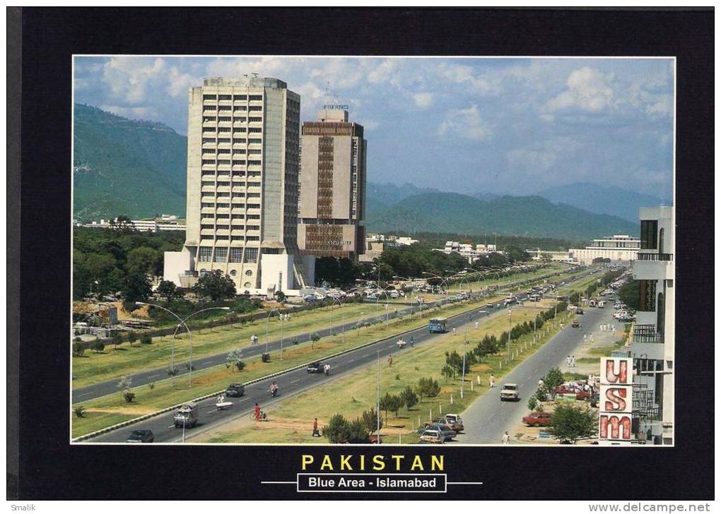 LC363 PAKISTAN POSTCARD Blue Area Islamabad, Building Architecture, Unused - Pakistan