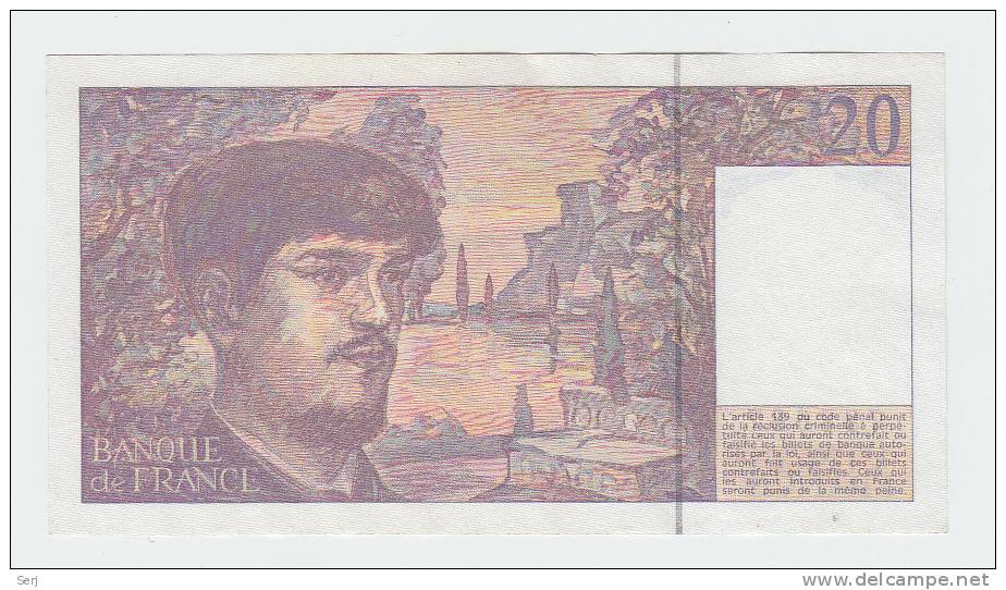 France 20 Francs 1993 XF++ CRISP Pre-Euro Banknote P 151g 151 G - 20 F 1980-1997 ''Debussy''