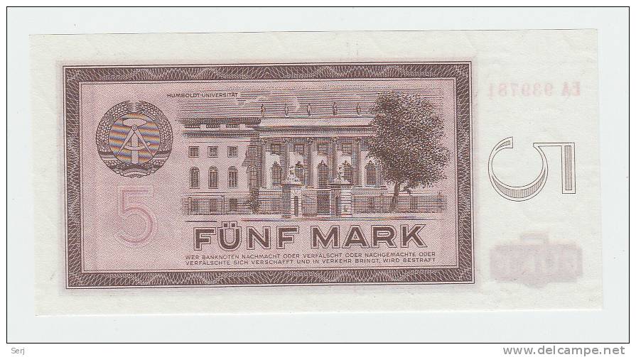 Germany Democratic Rep. 5 Mark 1964 UNC P 22 - 5 Deutsche Mark