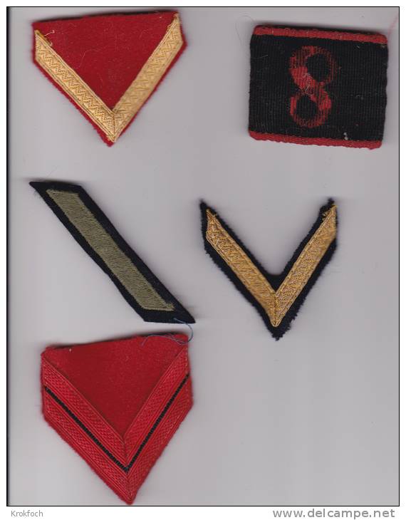 Lot Insignes Grade Tissus - Chevrons Sardines - Patches