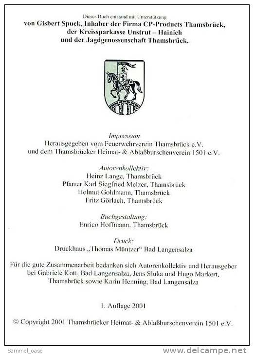 Die Stadt Thamsbrück Beiträge zur Heimatgeschichte  -  Ein Buch zur Geschichte und Gegenwart
