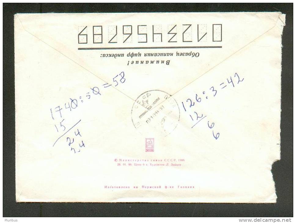 ESTONIA RUSSIA  USSR  POSTAL STATIONERY  COVER ,  HERO OF SOVIET UNION ESTONIAN PARTISAN HELENE KULLMAN ,  USED 1986 - Lettres & Documents