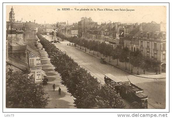 Reims - Vue Générale De La Place D'Erlon, Vers Saint-Jacques - Reims