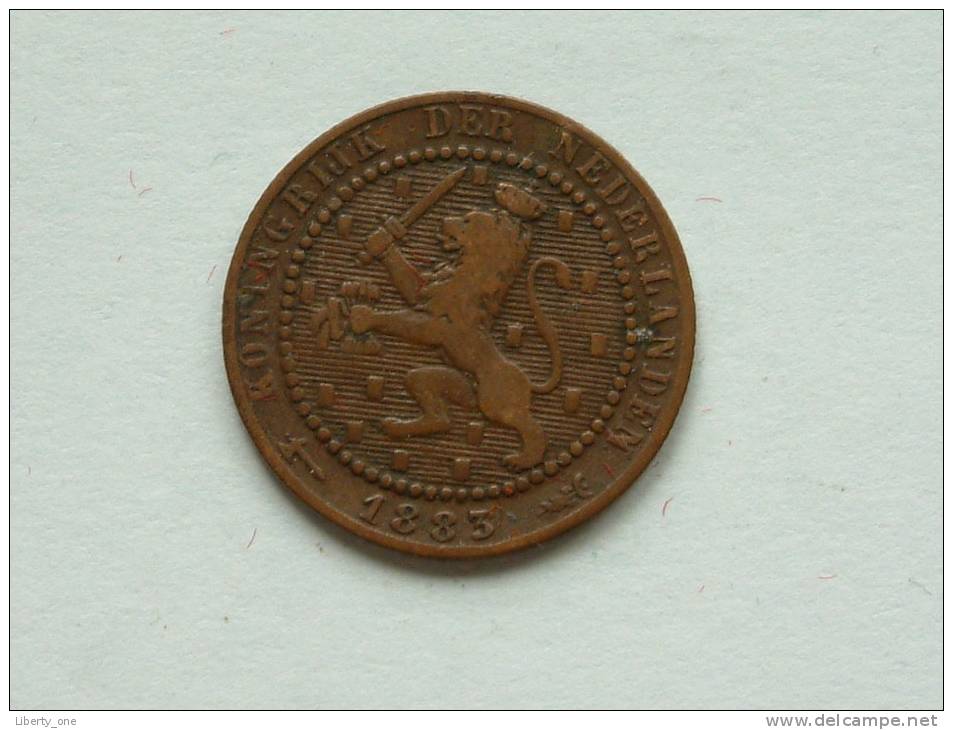 1883 - 1 Cent / KM 107 ( Uncleaned - For Grade, Please See Photo ) ! - 1849-1890 : Willem III