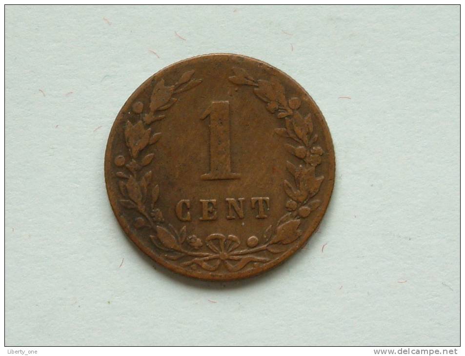 1883 - 1 Cent / KM 107 ( Uncleaned - For Grade, Please See Photo ) ! - 1849-1890 : Willem III