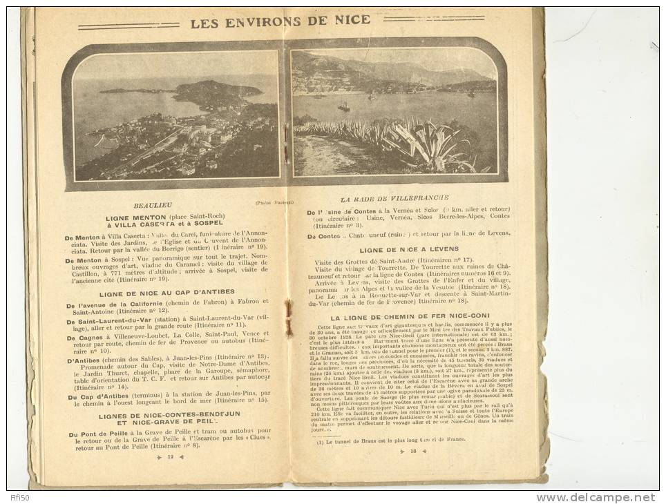 GUIDE TOURISTIQUE DE NICE 1932 RENSEIGNEMENTS PRATIQUES - Auvergne