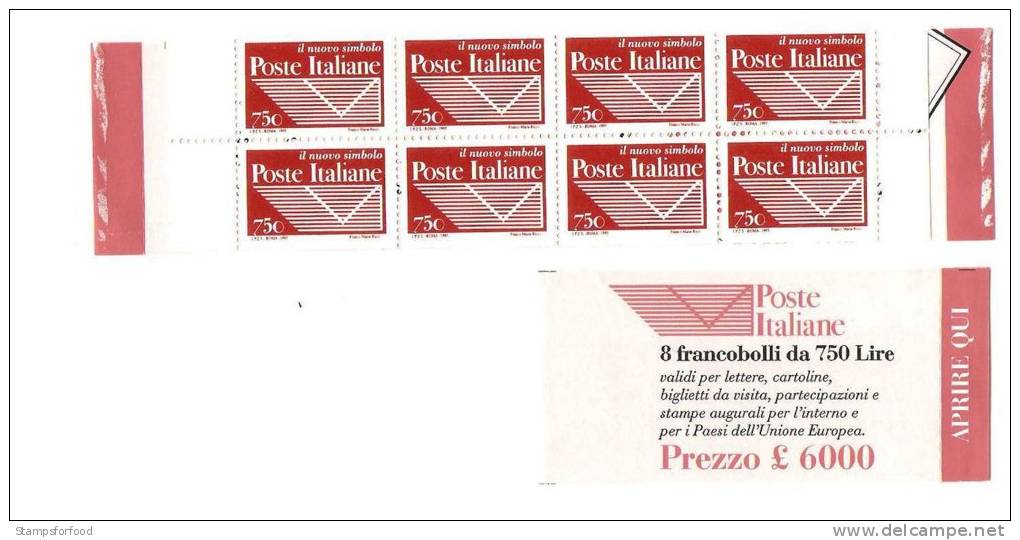 ITALIA, 1995, Nuovo Logo Poste L. 750, Libretto 8 Esemplari, Nuovo - Libretti