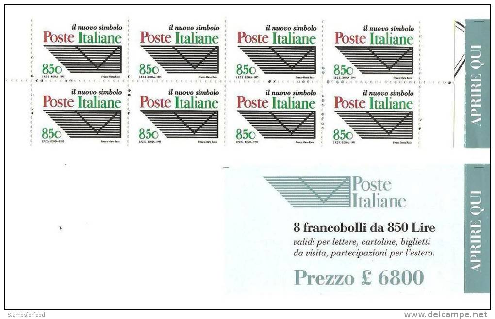 ITALIA, 1995, Nuovo Logo Poste L. 850, Libretto 8 Esemplari, Nuovo - Markenheftchen