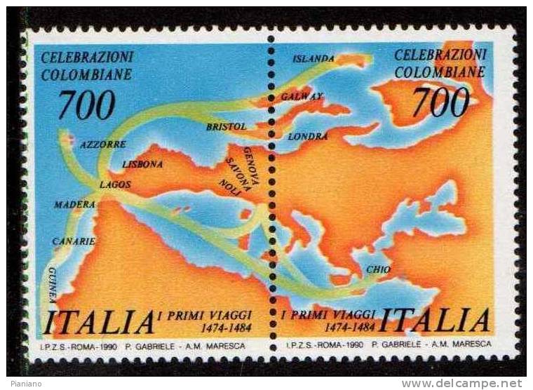 PIA  -  ITALIA -  1990  :  Celebrazioni  Colombiane -   (SAS  1888-89) - 1981-90:  Nuovi