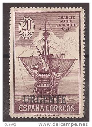 ES546-LA542THSC. Spain. Espagne.Barco. .DESCUBRIMIENTO DE AMERICA.Urgente.1930 (Ed 546*). Charnela MAGNIFICOS - Otros & Sin Clasificación