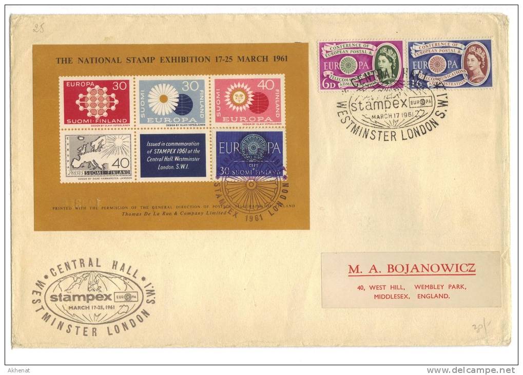 BIG25 - GRAN BRETAGNA , Stamp Exibition STAMPEX Su FDC 17/3/1961. Poco Fresca - 1952-71 Ediciones Pre-Decimales