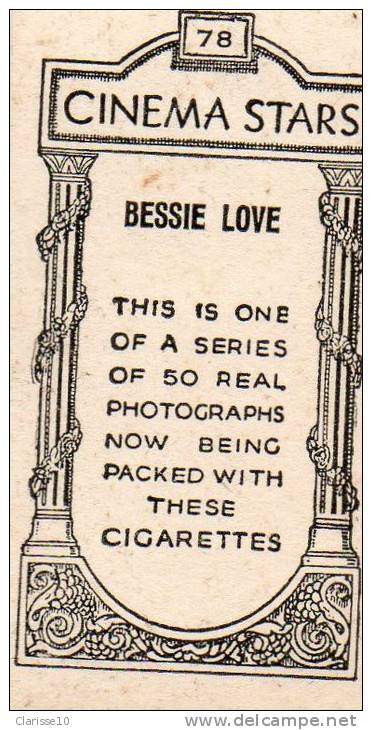 Cinema Petite Carte Photo Bessie Love Recto Verso - Acteurs