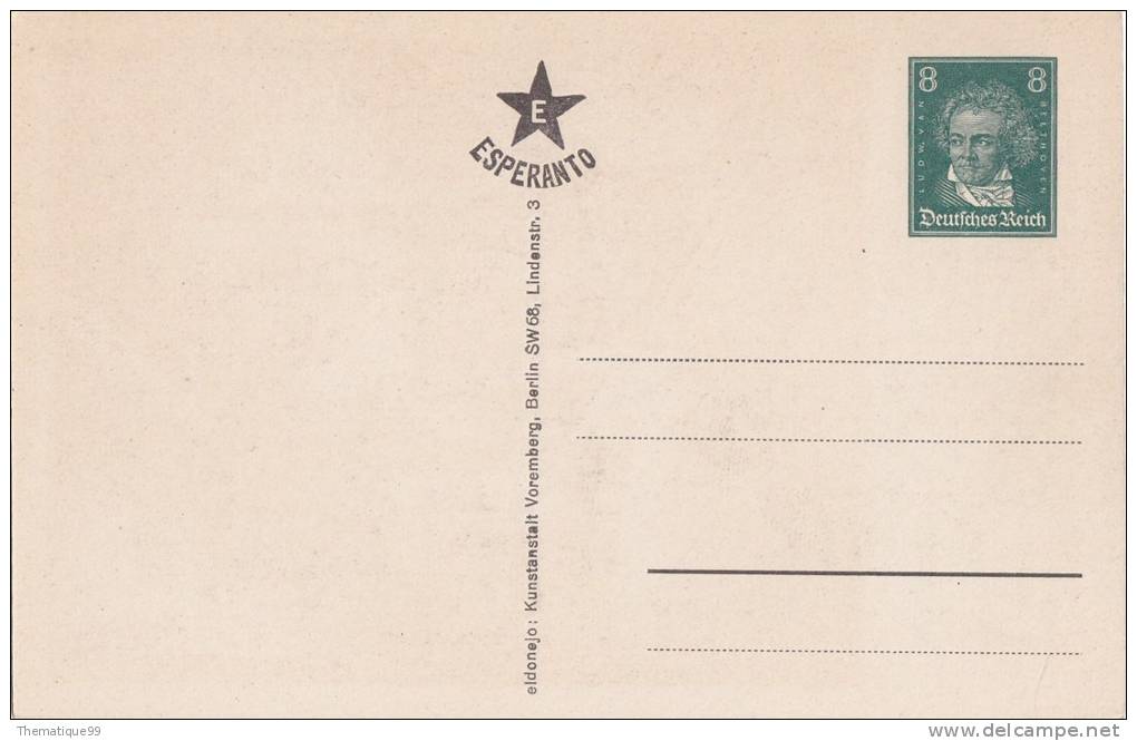 Entier Postal D'Allemagne Thème Esperanto, Mittenwald, Texte Sur Lutherie Violon Guitare Goethe - Music