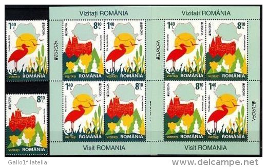 2012 - ROMANIA - EUROPA CEPT - VISIT ROMANIA - SET 2 FRANCOBOLLI + 2 FOGLIETTI. MNH - 2012