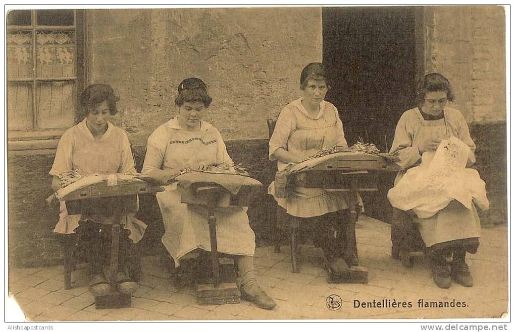 Belgium Ern Thill Old Lady Ladies Sewing Knitting Embroidery Vintage / Old Postcard - Petits Métiers