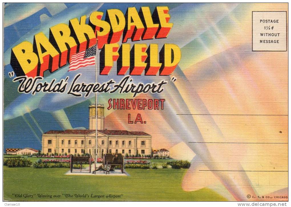 Louisiane Souvenir De Barksdale Field Enveloppe Avec 20 Vues A L´interieur Voir Scan - Shreveport