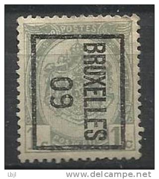 BELGIQUE ,  1 C , Armoirie , 1907 , BRUXELLES 1909 - Typo Precancels 1906-12 (Coat Of Arms)