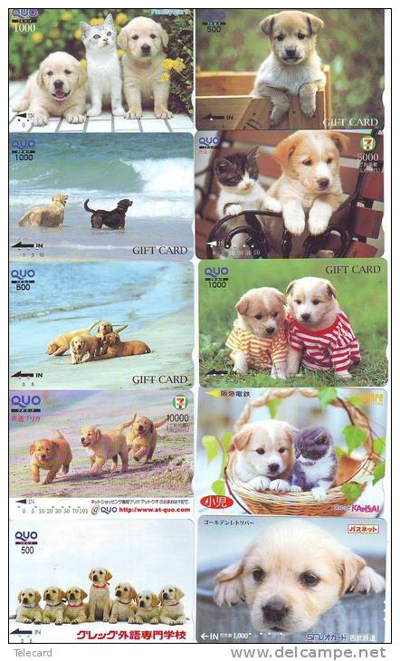 LOT 50 Telecartes + Prepayees Differentes Japon * CHIENS  * DOGS * HUNDE * HONDEN (LOT 249) Prepaid Cards Japan - Lots - Collections