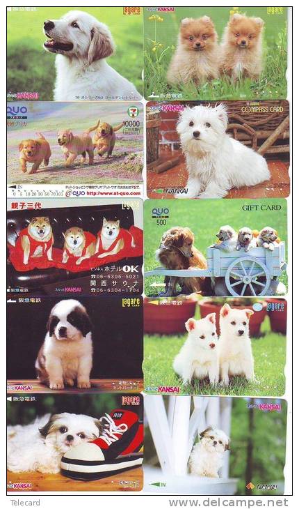 LOT 50 Telecartes + Prepayees Differentes Japon * CHIENS  * DOGS * HUNDE * HONDEN (LOT 253) Prepaid Cards Japan - Verzamelingen