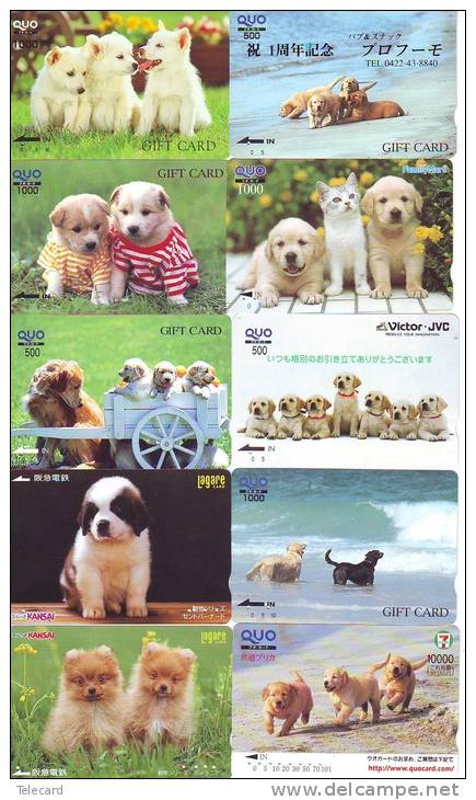 LOT 50 Telecartes + Prepayees Differentes Japon * CHIENS  * DOGS * HUNDE * HONDEN (LOT 257) Prepaid Cards Japan - Colecciones