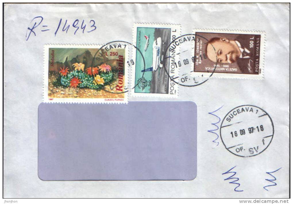 Romania- Envelope Circulated In 1997- Cactus - Cactus