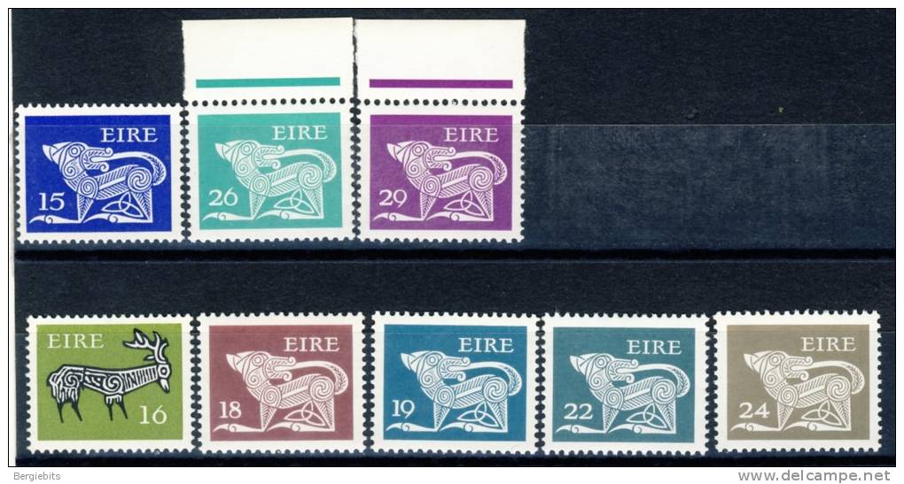 1980-82 Ireland  8 New Definitives All MNH        Scott # 468-75 - Unused Stamps