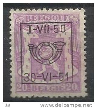 BELGIQUE ,  20 C , Armoirie , 1936 - 1946 , 1.VII.50   30.VI.51 - Typo Precancels 1936-51 (Small Seal Of The State)