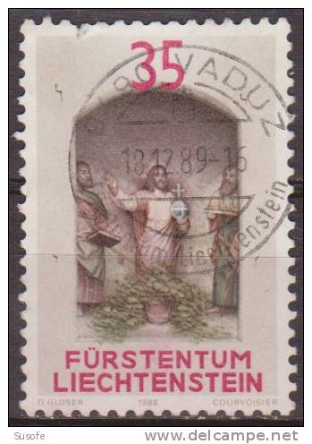 Liechtenstein 1988 Scott 893 Sello º Monumento En Vaduz Oberdorf Fürstentum 35c Liechtenstein Stamps Timbre Briefmarke - Gebruikt