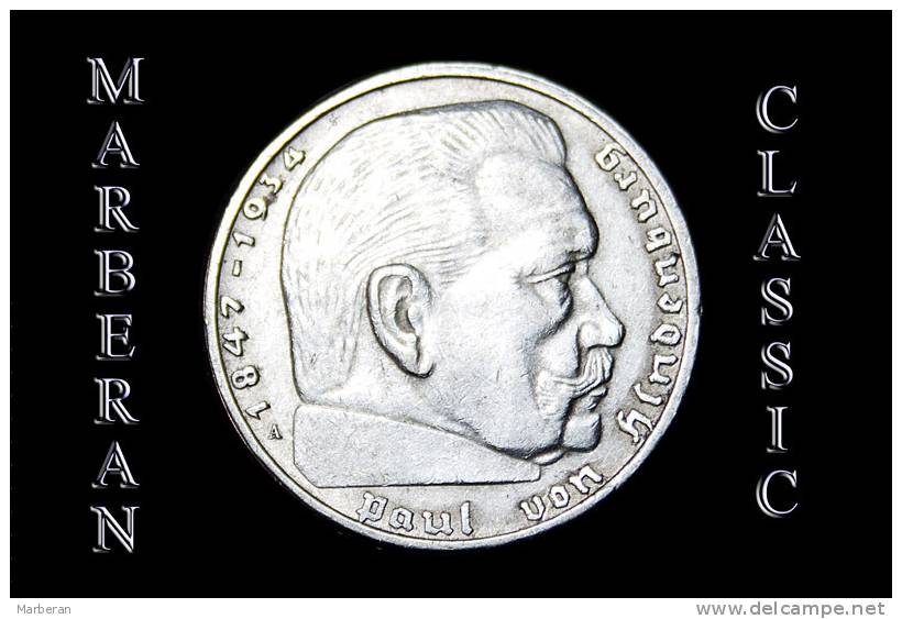 MONEDA DOS MARCOS DE PLATA ALEMANES DE 1937 - 2 Reichsmark