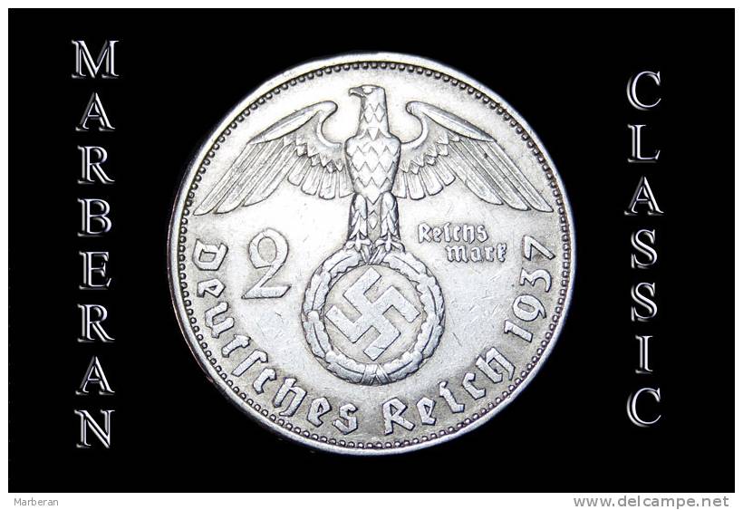 MONEDA DOS MARCOS DE PLATA ALEMANES DE 1937 - 2 Reichsmark