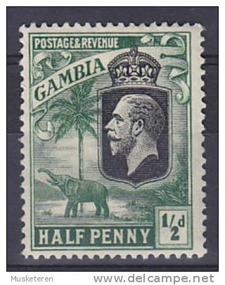 Gambia 1922 Mi. 93 B     ½ P König King George V. & Elefant Elephant MH* - Gambie (...-1964)