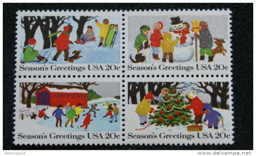 USA 1982  - SEASON GREETINGS BLOCK  MNH** - Other & Unclassified